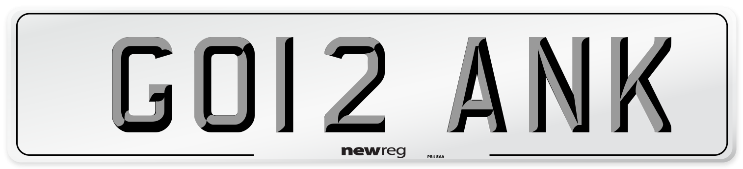 GO12 ANK Number Plate from New Reg